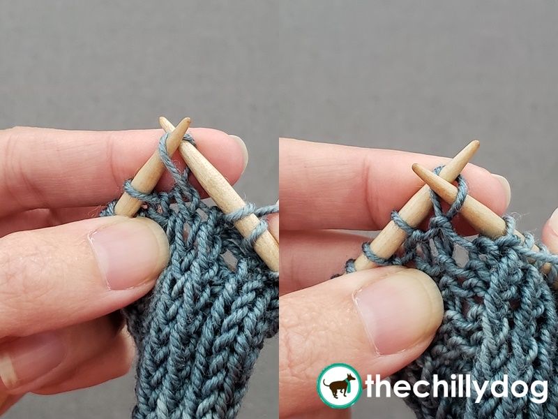 Knit and purl through the back of the loop.