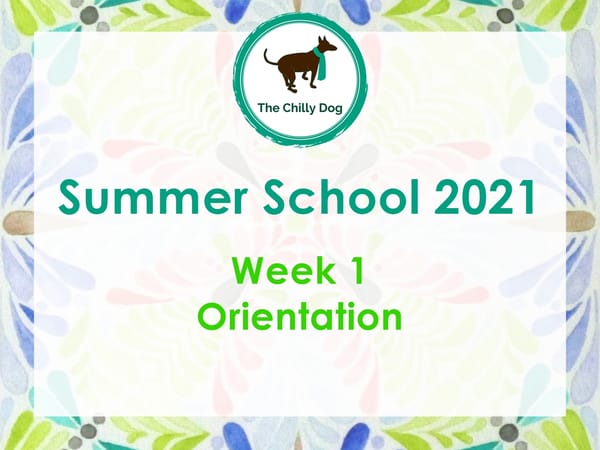 Summer School 2021 | Week 01