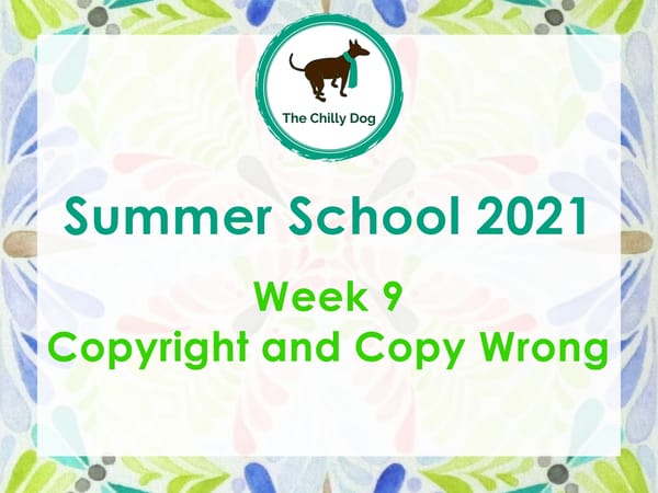 Summer School 2021 | Week 09