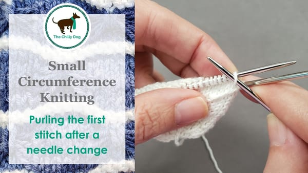 Small Circumference Knitting: Purling the First Stitch