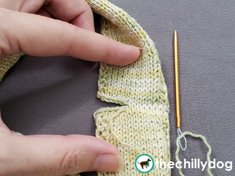 Joining bound of edges instead of grafting live stitches.