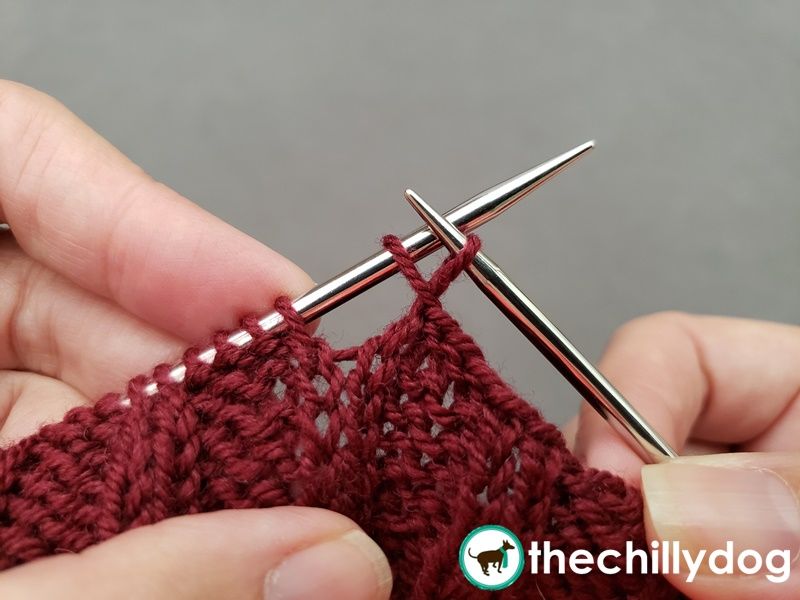 The alternating suspended bind off adds stretch to a ribbed edge.