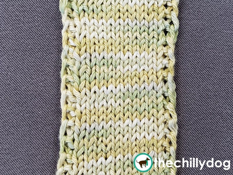 A decorative way to work stitches at the sides of a knit fabric that will not be seamed.
