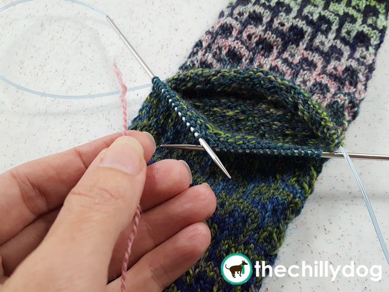 Joining Yarn for an Afterthought Heel