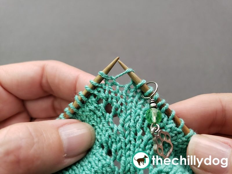 A decorative increase that can also be used if you forgot a yarn over in the previous row or round.