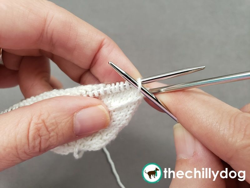 Staying untangled when you purl after a needle change.