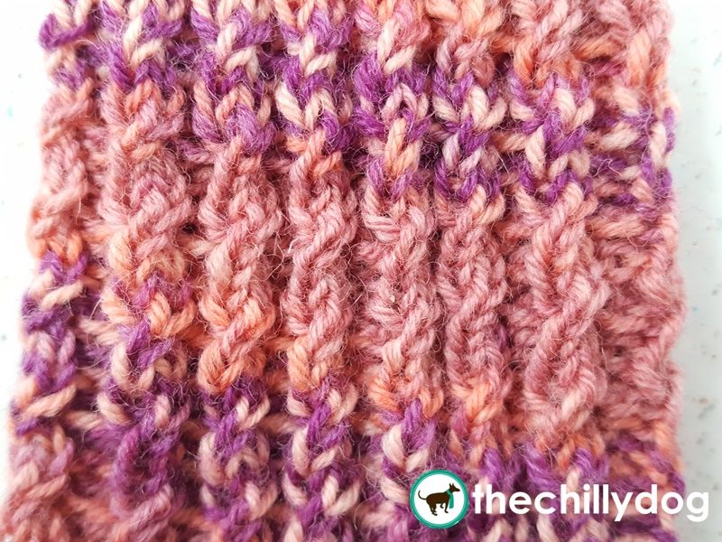 A cable-free way to decorate 2x2 or k2, p2 ribbing. 